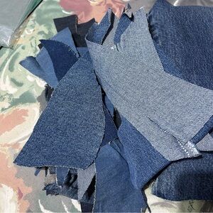 2# denim jean scraps for quilts crafts